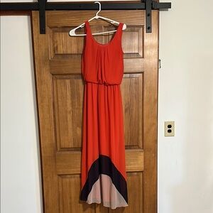 Sweet Storm Red Maxi Sundress Scoop Neck Sleeveless